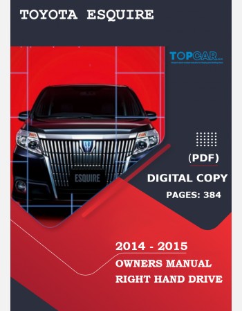 toyota esquire 2014-2015 owners manual in english